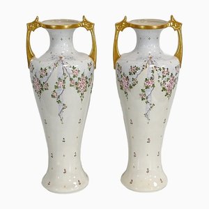 Vases Antiques en Porcelaine de G. Asch, Set de 2