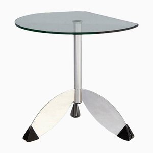 Rocket Shaped Side Table in Glass and Chrome, 1990s