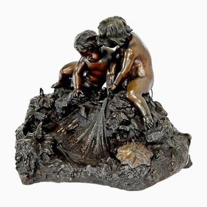 Antique Inkwell in Bronze, Late 19th Century