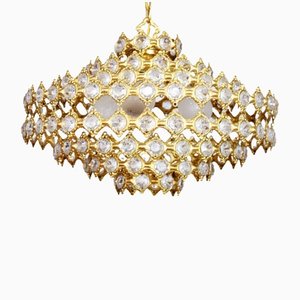 Chandelier in Brass and Crystal from Palwa