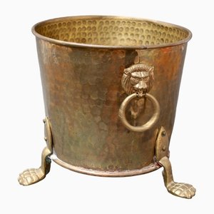 Vintage French Three-Legged Champagne Ice Bucket in Brass, 1930s