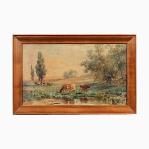 Thomas Bigelow Craig, Rustic Scene, Late 19th or Early 20th Century, Watercolor, Framed