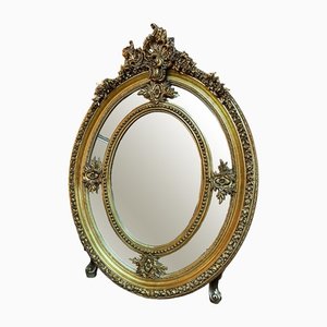 Large French Style Oval Section Top Mirror