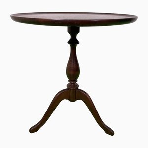 Round Danish Side or Lamp Table in Mahogany Wood, 1970