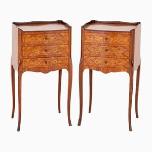 French Kingwood Nightstands, 1920s, Set of 2