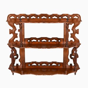 Antique French Wall Hanging Shelves in Mahogany, 1890s