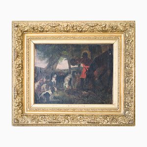 Estudio de una escena de caza, óleo sobre lienzo, década de 1800