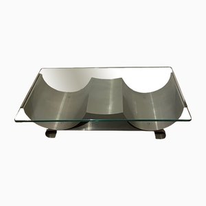 Coffee Table from Inox Industrie, 1970s