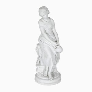 Mathurin Moreau, Large Figurative Sculpture, Late 19th Century, Biscuit Porcelain