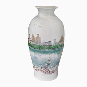 Große japanische Porzellanvase, 1950er