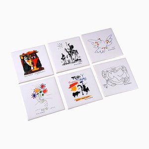 Sottobicchieri in ceramica di Succesion Picasso, 1996, set di 6