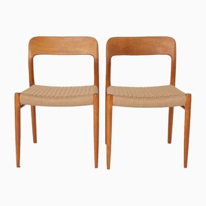 Vintage Danish Chairs in Teak by Niels Møller, Set of 2