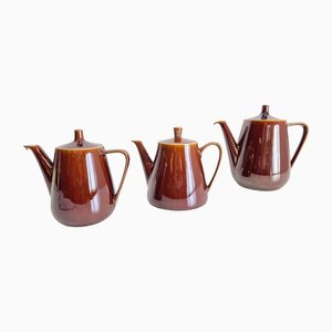 Vintage Salt Glaze Porcelain Tea Pots from Villeroy & Boch Luxembourg, 1960s, Set of 3