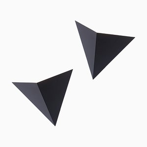 Schwarze Kite Wandleuchten aus Metall von JJM Hoogervorst für Anvia, 1970er, 2er Set