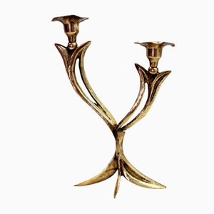 Art Nouveaut Brass Candleholder, 1960s