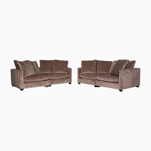 Beige Velvet Viking 2-Seat Couches from Vilmers, Set of 2