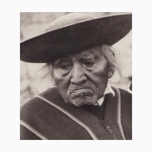 Hanna Seidel, Ecuadorianische Indigenous Man, Schwarz-Weiß-Fotografie, 1960er
