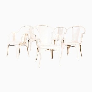 French Model C Armchairs Tolix Dining Chairs attributed to Tolix, 1950s, Set of 5