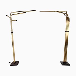 Adjustable Floor Lamps in Brass attributed to Goffredo Reggiani, Italy, 1970s, Set of 2