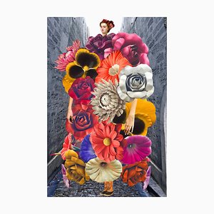 Johanna Goodman, Lámina No 281: Collage abstracto con flores, siglo XXI, Impresión de Giclee