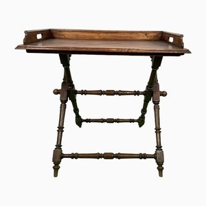 English Style Walnut Folding Table or Serving Table, 1900