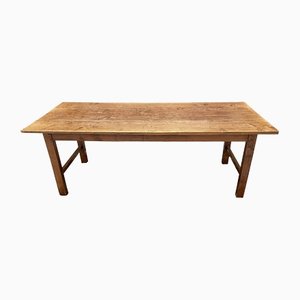 Antique French Refectory Dining Table in Light Oak, 1870