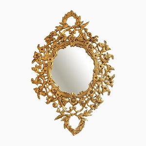 Specchio Art Nouveau ovale dorato, Francia