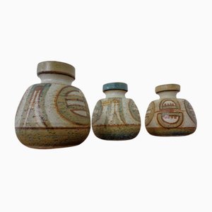 Danish Studio Ceramic Vases by Noomi Backhausen for Soholm Stentoj, 1970s, Set of 3