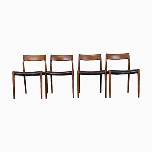 Teak Dining Chairs by Niels O. Möller for J.L Møllers, 1970s, Set of 4