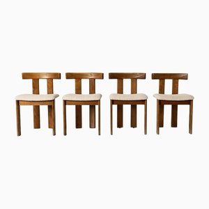 Holz und Teddy Stühle von Luigi Vaghi, 1960er, 4er Set