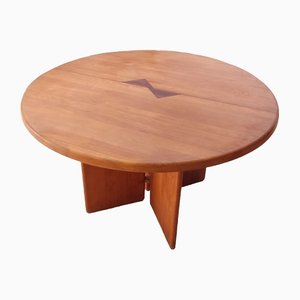 Wooden Dining Table in the Style of Pierre Chapo