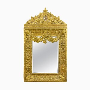 Miroir Baroque en Laiton, Pays-Bas, Fin 19ème Siècle