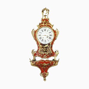 Large Louis XV Cartel Clock & Wall Console, France, 1750s, Set of 2
