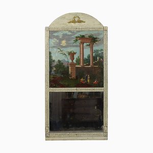Classicist Wall Mirror with Cappriccio Scene, Italy, Late 18th Century