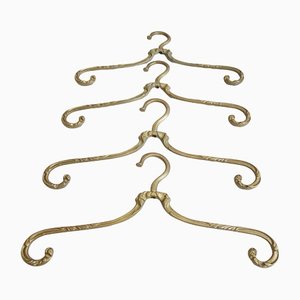 Brass Clothing Hangers, 1950s, Set of 4