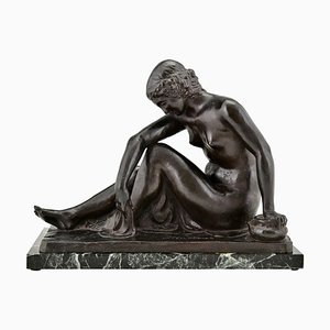 Jaume Martrus Y Riera, Art Deco Badender Akt, 1925, Bronze