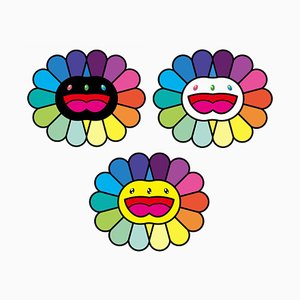 Takashi Murakami, Caras dobles multicolor, 2020, Serigrafía