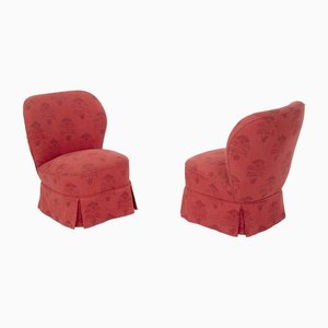 Rote italienische Vintage Sessel, 1950er, 2er Set