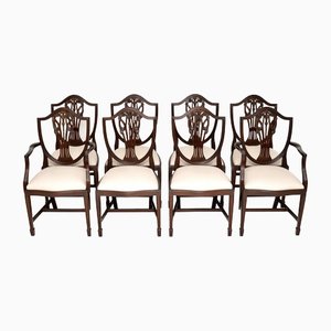Antique Sheraton Dining Chairs, 1930s, Set of 8