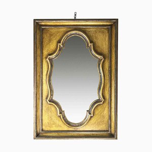 Vintage Lacquered Wood Mirror, 1980s