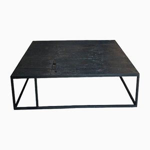 Vintage Black Oak Low Table