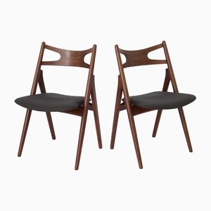 Vintage Danish Model CH29 Dining Chairs by Hans Wegner, 1950s, Set of 2