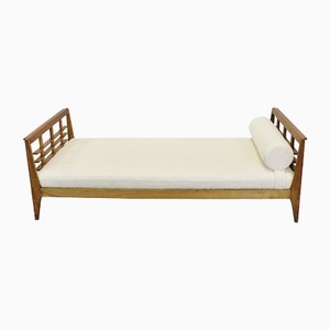 Reconstruction Oak & Fabric Daybed by Rene Gabriel, 1950s