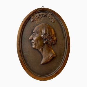 Antique Oval Copper Wall Plaque from H. C. Andersen, 1890s