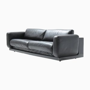 Gradual Lounge Sofa in Black Leather by Cini Boeri for Knoll / Gavina, 1971