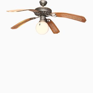 Four Blades Ceiling Fan with Light, 1980s