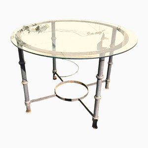 Vintage Spanish Glass Top and Wrought Iron Dining Table, 1980s