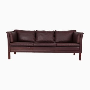 Brown Leather 3-Seat Sofa by Svend Skipper for Skipper, 1990s