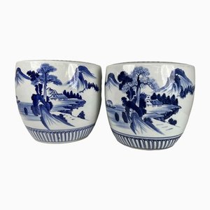 Japanese Hibachi in Porcelain, Set of 2