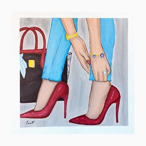 Ernest Carneado Ferreri, Zapatos Y Bolso, 2000, Pittura acrilica